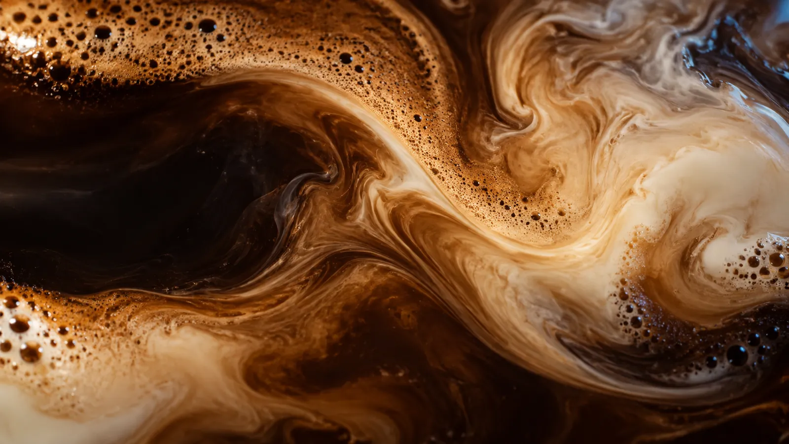 Coffee and milk swirling